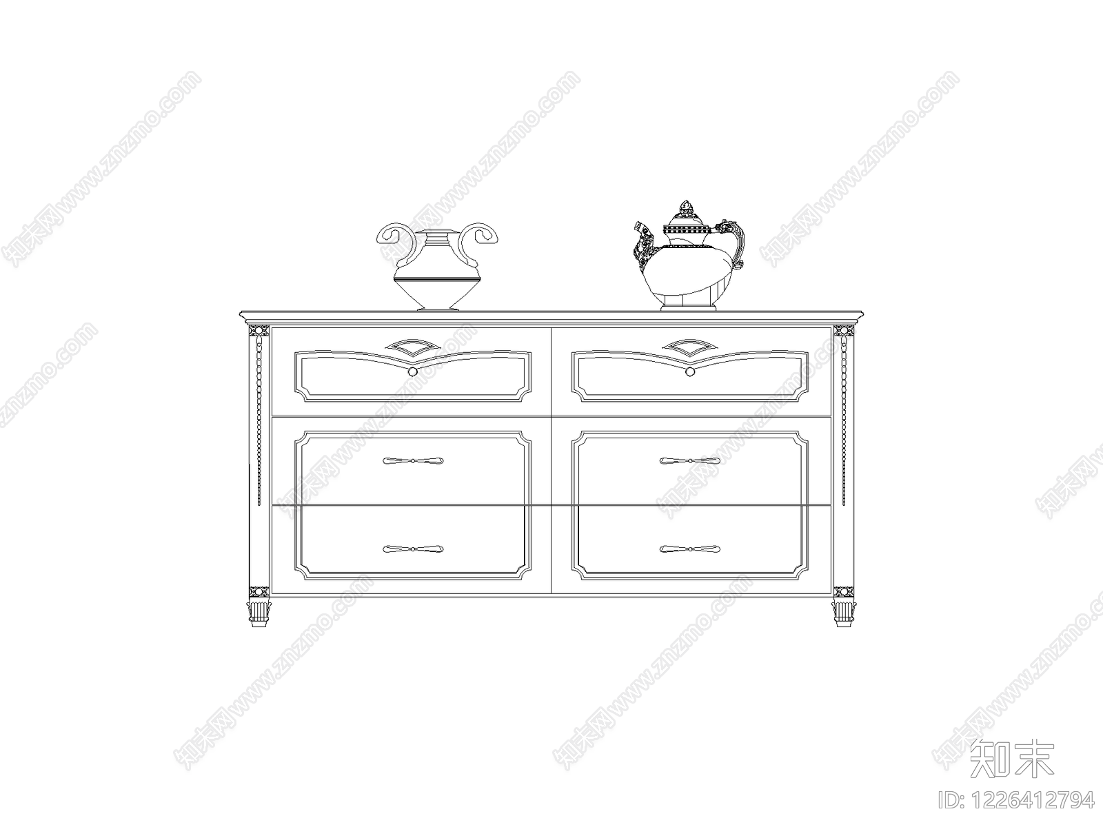 柜子平立面cad施工图下载【ID:1226412794】