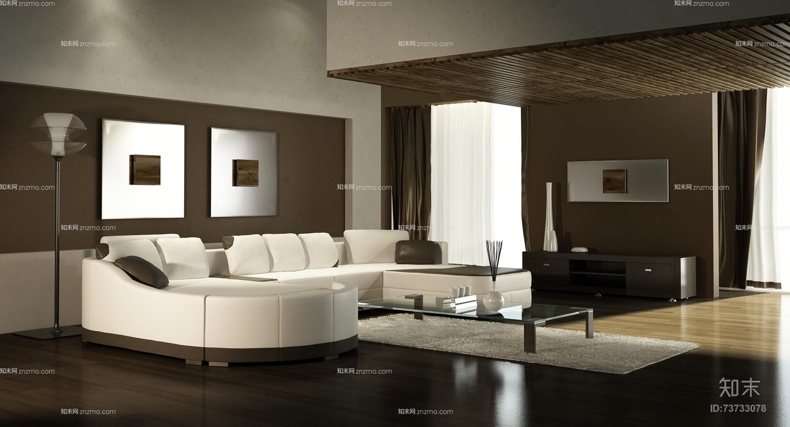 后现代家居客厅3D模型下载【ID:73733078】