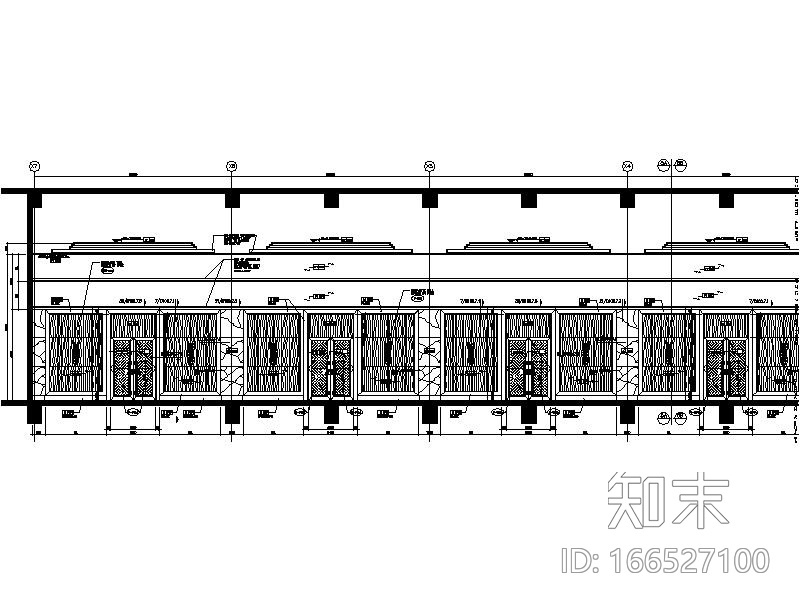 中山]新中式特色风情酒店宴会厅室内设计施工图cad施工图下载【ID:166527100】