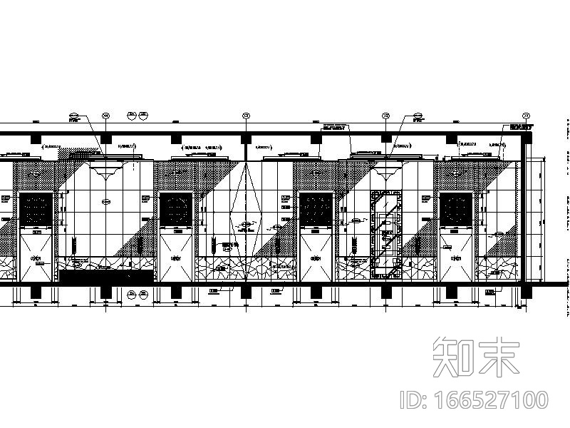 中山]新中式特色风情酒店宴会厅室内设计施工图cad施工图下载【ID:166527100】