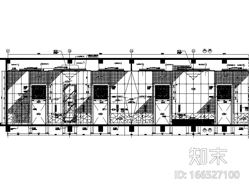 中山]新中式特色风情酒店宴会厅室内设计施工图cad施工图下载【ID:166527100】