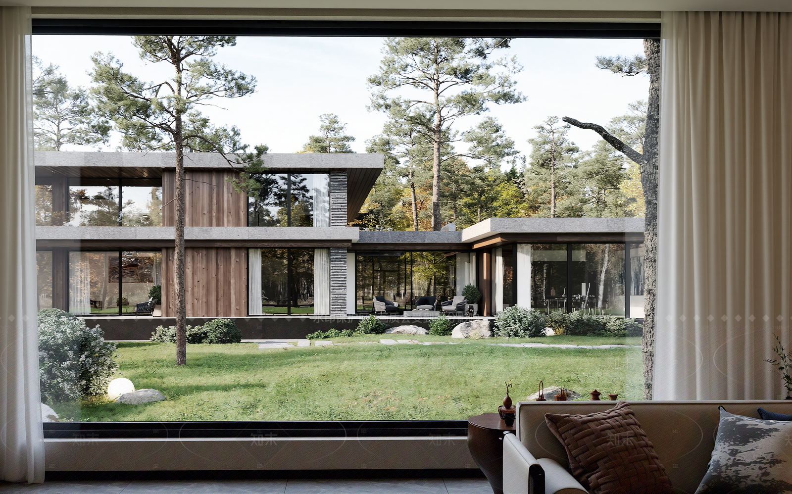 新中式独栋别墅3D模型下载【ID:1214631938】