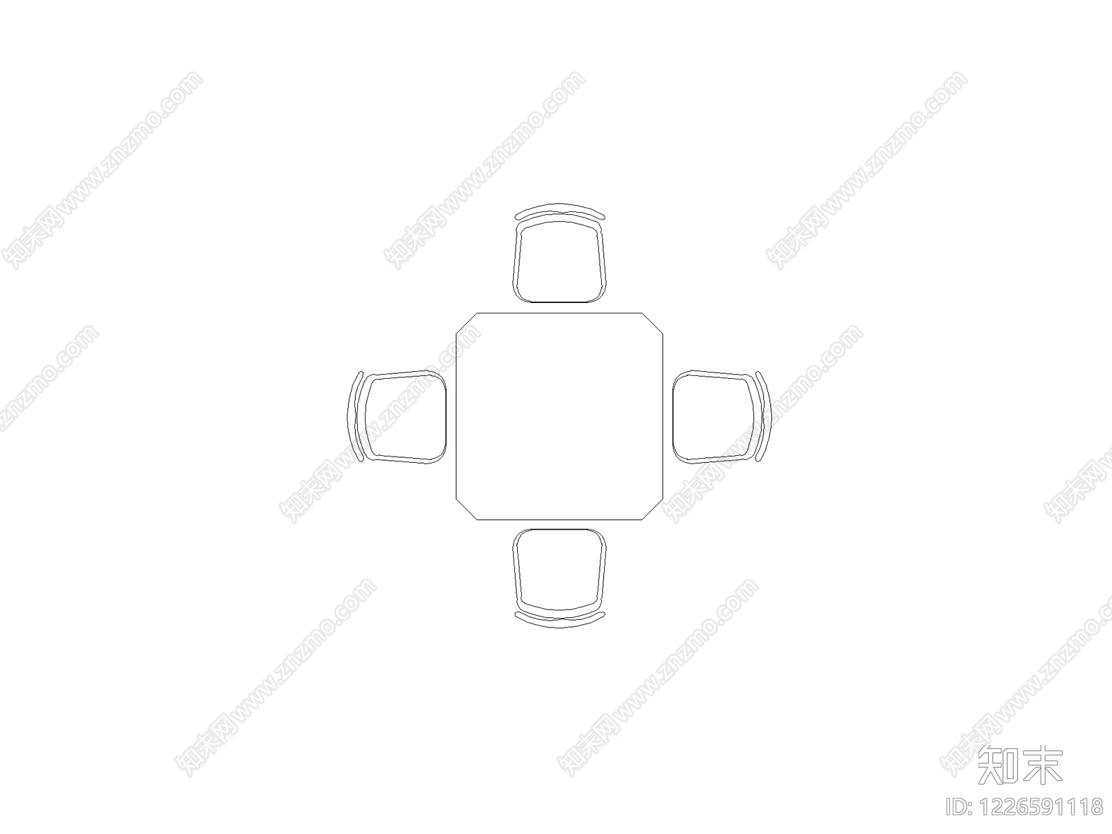 桌椅cad施工图下载【ID:1226591118】