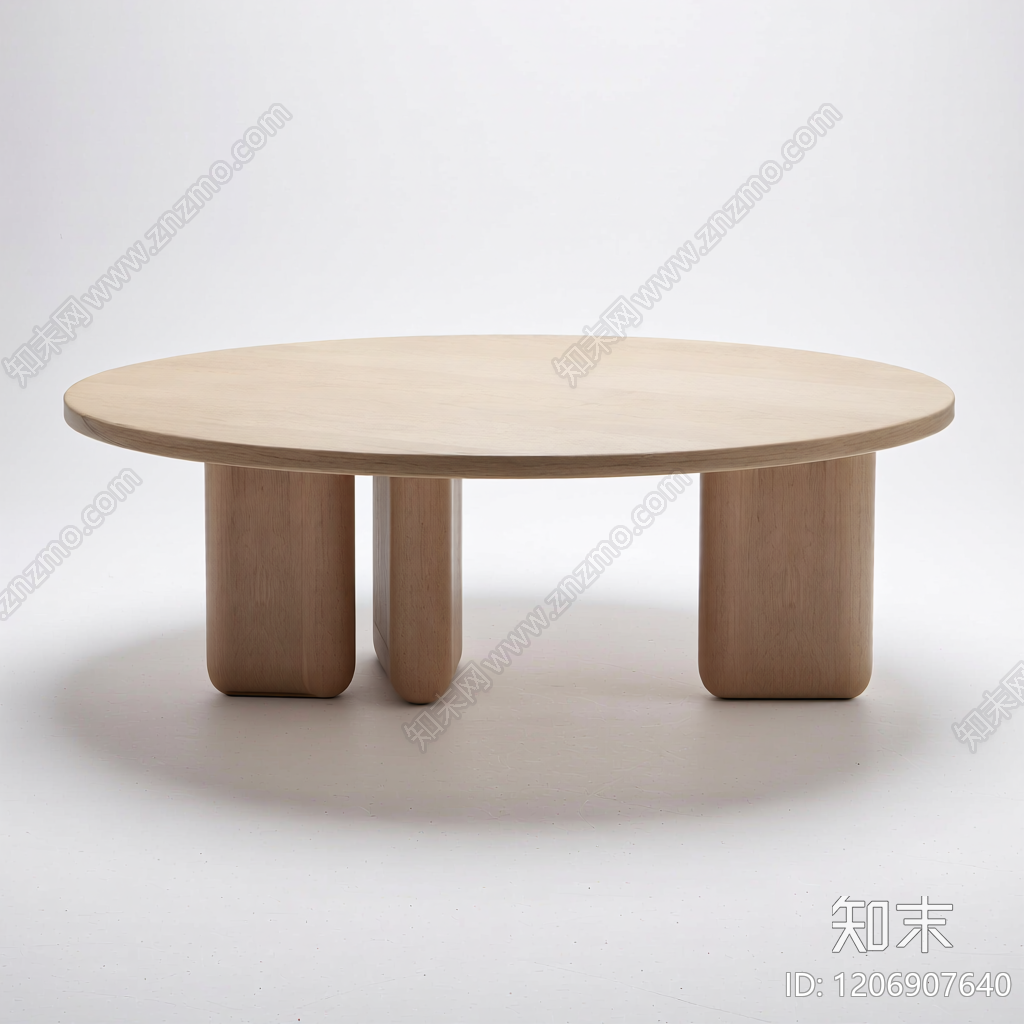 圆形木纹茶几3D模型下载【ID:1206907640】