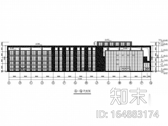 城市新区图书馆幕墙工程施工图（石材幕墙cad施工图下载【ID:164883174】