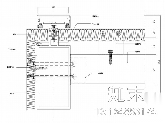 城市新区图书馆幕墙工程施工图（石材幕墙cad施工图下载【ID:164883174】