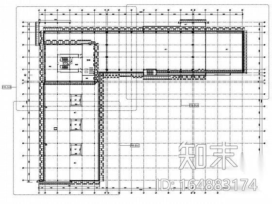 城市新区图书馆幕墙工程施工图（石材幕墙cad施工图下载【ID:164883174】