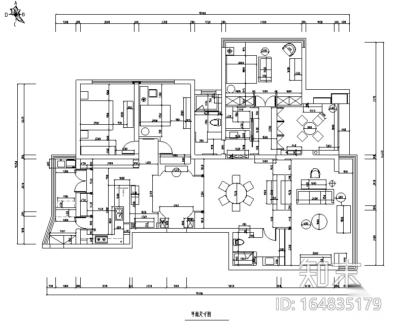 城市花园住宅空间设计施工图（附效果图）cad施工图下载【ID:164835179】