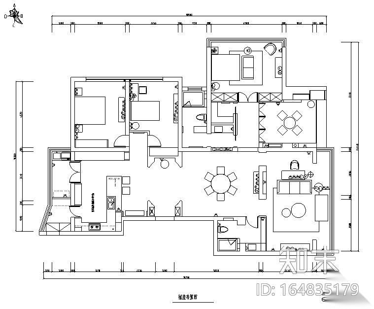 城市花园住宅空间设计施工图（附效果图）cad施工图下载【ID:164835179】