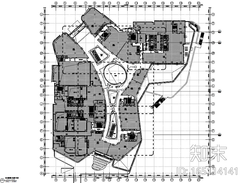 现代大型商业广场设计施工图（附效果图+材料表+灯具表+...cad施工图下载【ID:165114141】