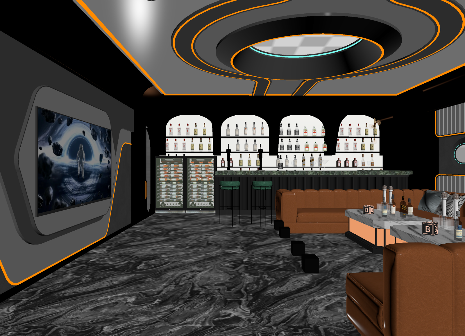 现代酒吧3D模型下载【ID:1214789810】