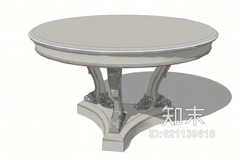 宫廷壹号圆餐桌SU模型下载【ID:621139618】