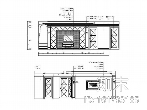 [上海]双层简欧式风格别墅住宅装修图cad施工图下载【ID:161733185】