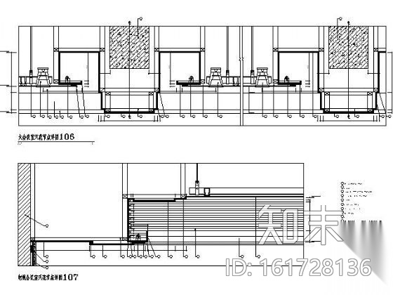 1200平米会议区装饰施工图cad施工图下载【ID:161728136】