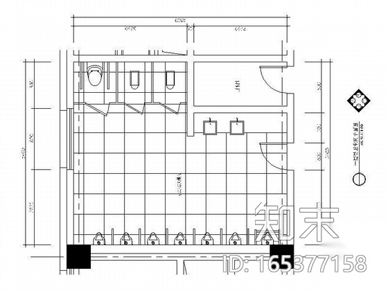 男卫生间室内装修图cad施工图下载【ID:165377158】