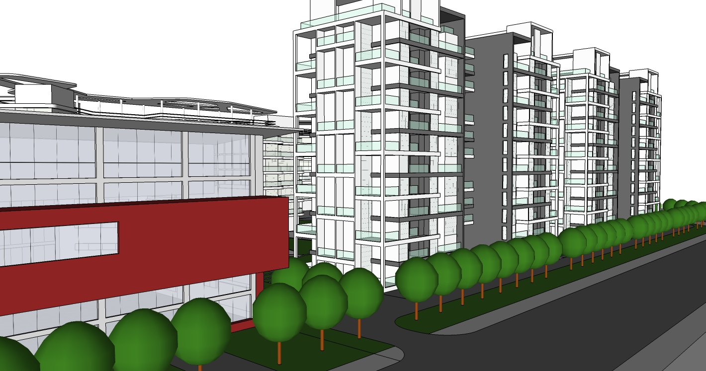 现代风格居住办公综合区精SU模型cad施工图下载【ID:164861110】