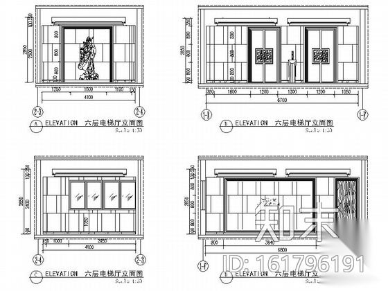 [湖北]精品高级典雅办公楼室内装修施工图（含效果）cad施工图下载【ID:161796191】