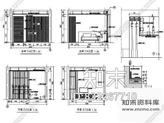 图块/节点小卧室设计详图cad施工图下载【ID:832267710】