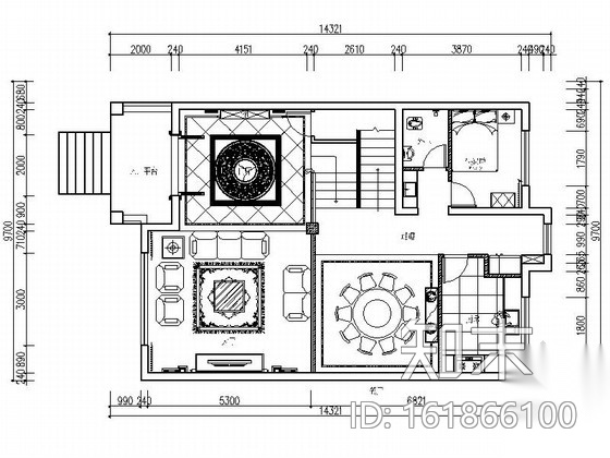 [上饶]商业中心区新中式四层别墅装修施工图cad施工图下载【ID:161866100】