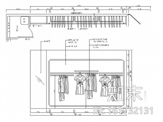 [贵州/河南]两店知名品牌女装专卖店室内设计施工图（含...cad施工图下载【ID:161732131】