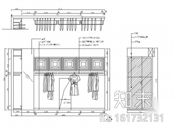 [贵州/河南]两店知名品牌女装专卖店室内设计施工图（含...cad施工图下载【ID:161732131】