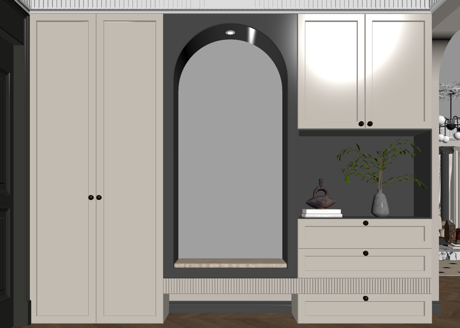 法式玄关3D模型下载【ID:1214702414】