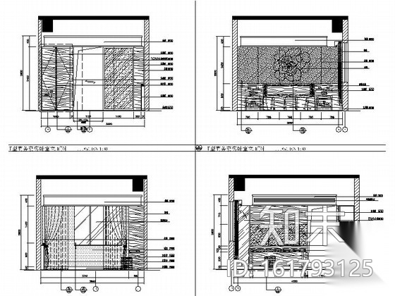 [重庆]现代简约精品酒店商务套房室内装修施工图cad施工图下载【ID:161793125】