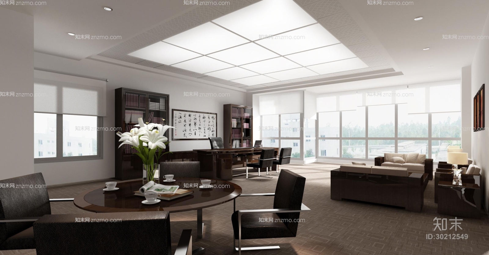 现代黑色扶手椅3D模型下载【ID:30212549】