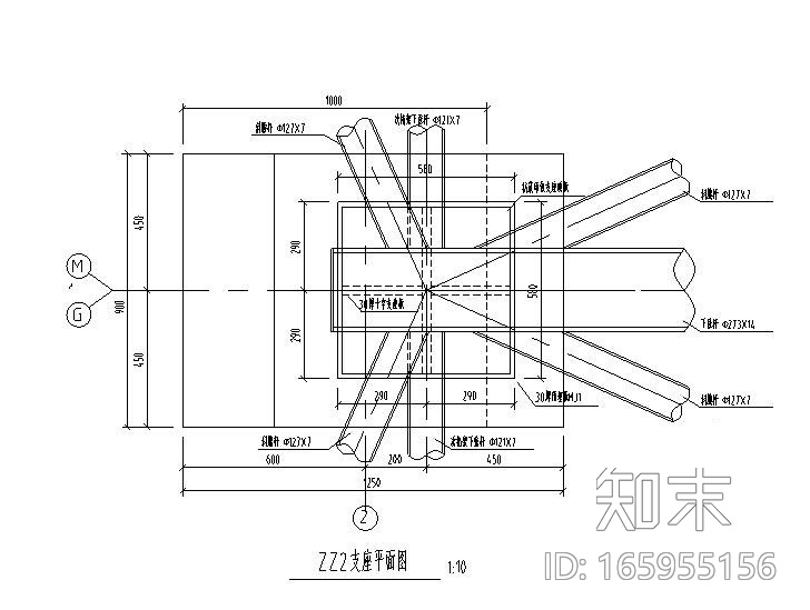 倒三角桁架结构钢屋盖结构施工图cad施工图下载【ID:165955156】