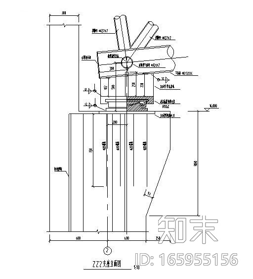 倒三角桁架结构钢屋盖结构施工图cad施工图下载【ID:165955156】