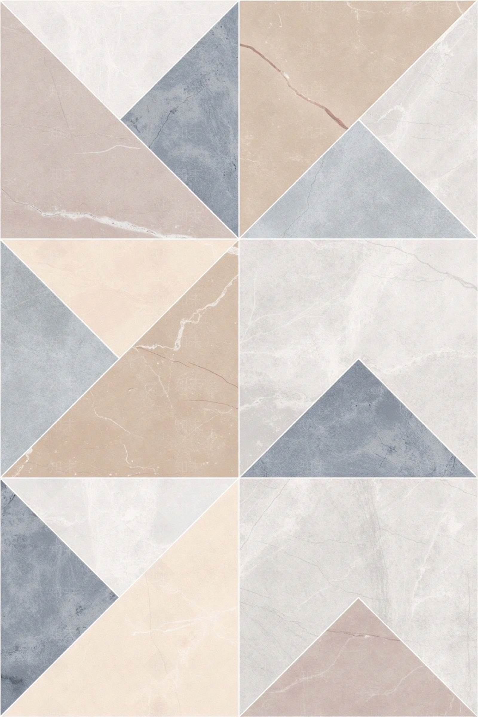 冠珠瓷砖维纳斯灰几何花砖贴图下载【ID:1195305506】