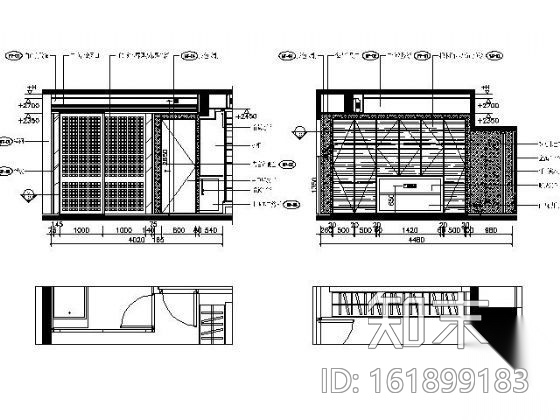 [珠海]和室禅风概念三居样板房施工图（含效果）cad施工图下载【ID:161899183】