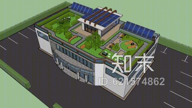 绿色能源办公楼SU模型下载【ID:621574862】