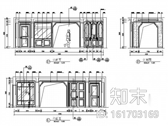 [大连]商住两用公寓区现代三居室装修施工图（含效果）cad施工图下载【ID:161703169】