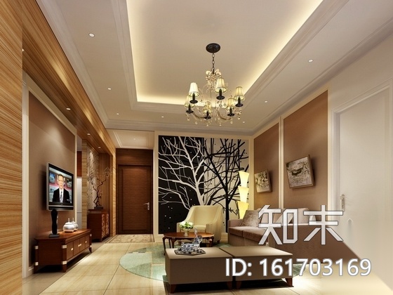 [大连]商住两用公寓区现代三居室装修施工图（含效果）cad施工图下载【ID:161703169】