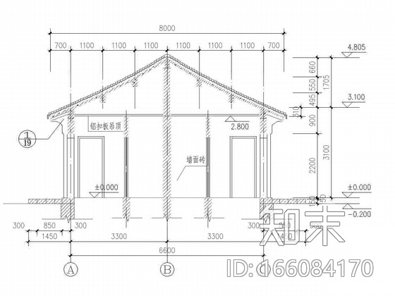 某仿古风公共卫生间厕所建筑cad施工图下载【ID:166084170】