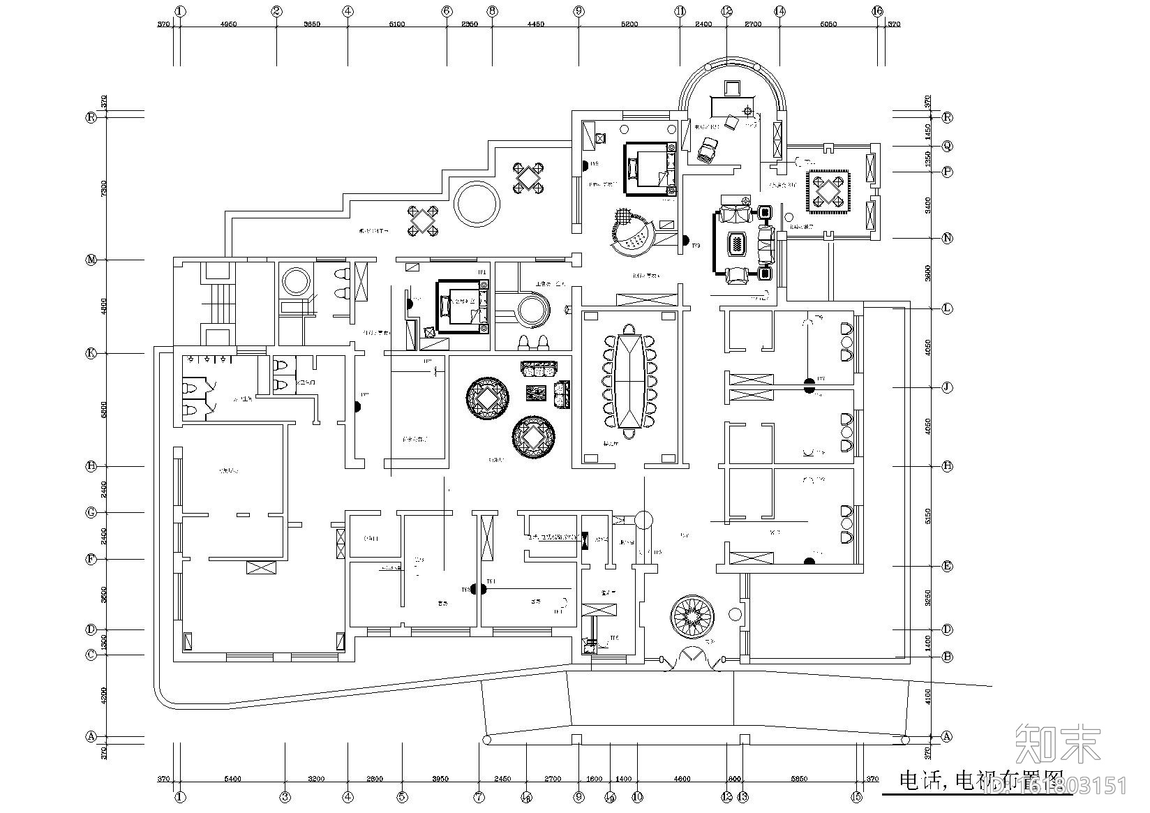 某酒店室内装饰设计项目施工图cad施工图下载【ID:161803151】