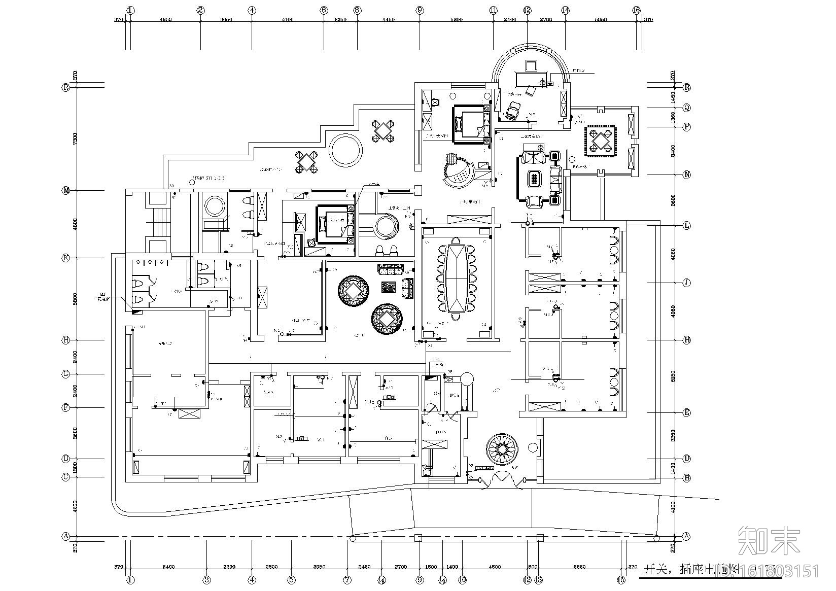 某酒店室内装饰设计项目施工图cad施工图下载【ID:161803151】