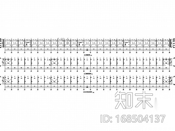 24米跨排架钢结构厂房结构施工图（5吨行车）cad施工图下载【ID:168504137】