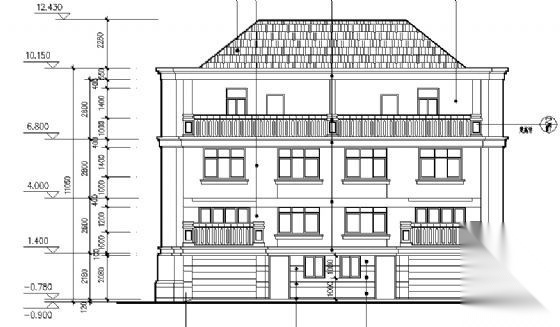 双拼别墅建筑施工图cad施工图下载【ID:149924121】