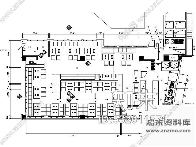 施工图江苏现代中式风格火锅餐厅设计图cad施工图下载【ID:532011571】