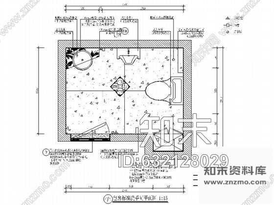 施工图外商俱乐部包房洗手间装修图cad施工图下载【ID:632128029】