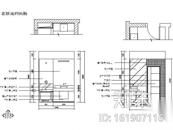 现代风情两居装修图（含实景）cad施工图下载【ID:161907116】