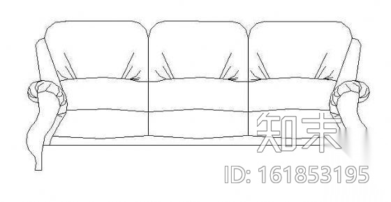 沙发立面CAD图块1cad施工图下载【ID:161853195】