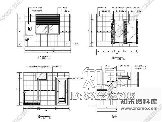 图块/节点男卫生间立面设计图cad施工图下载【ID:832262705】