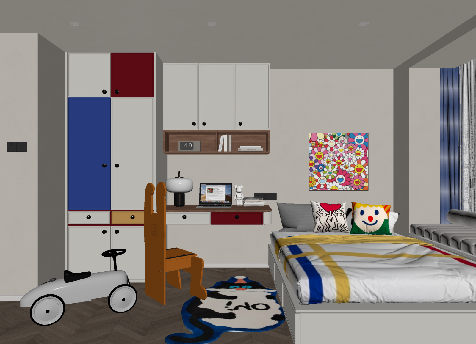 现代通用儿童房3D模型下载【ID:1215070427】