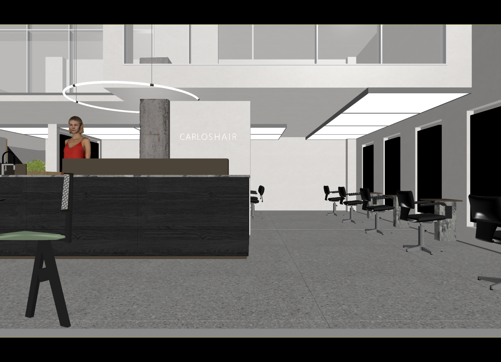 现代美发店3D模型下载【ID:1214282049】