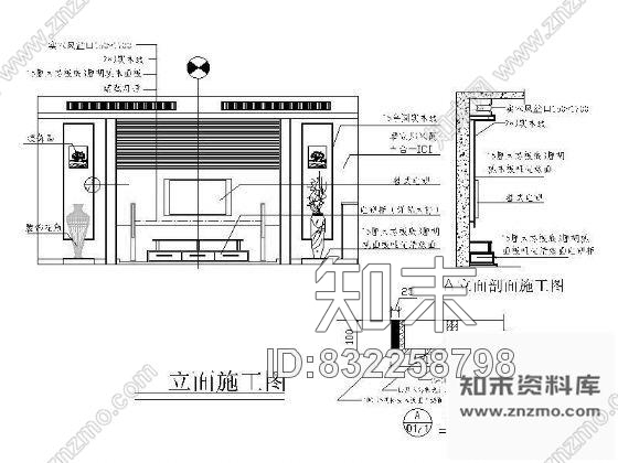 图块/节点客厅立面详图cad施工图下载【ID:832258798】