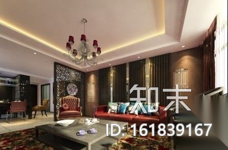 西海岸三室两厅家装设计施工图（含效果图）cad施工图下载【ID:161839167】