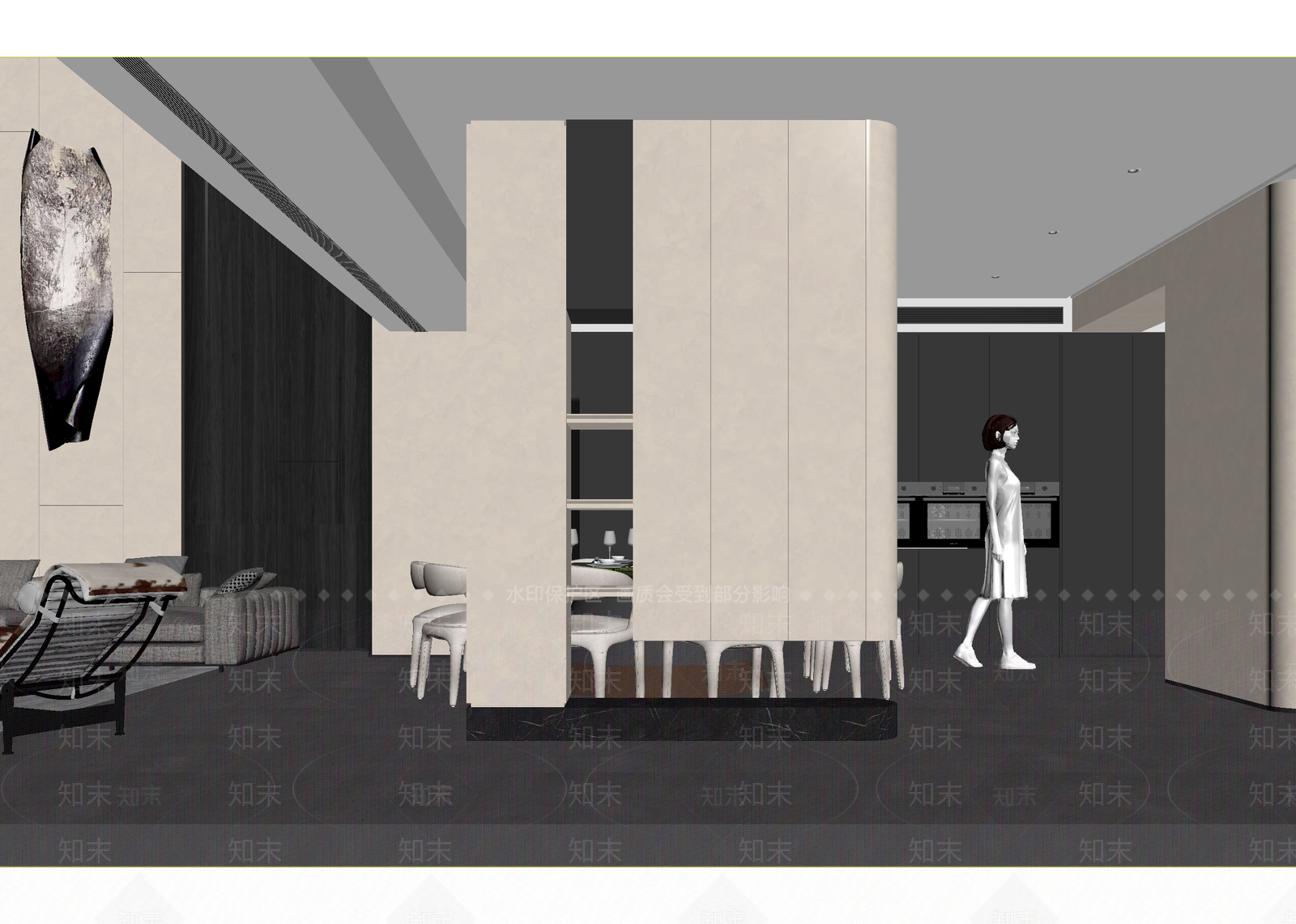现代客餐厅3D模型下载【ID:1214679973】